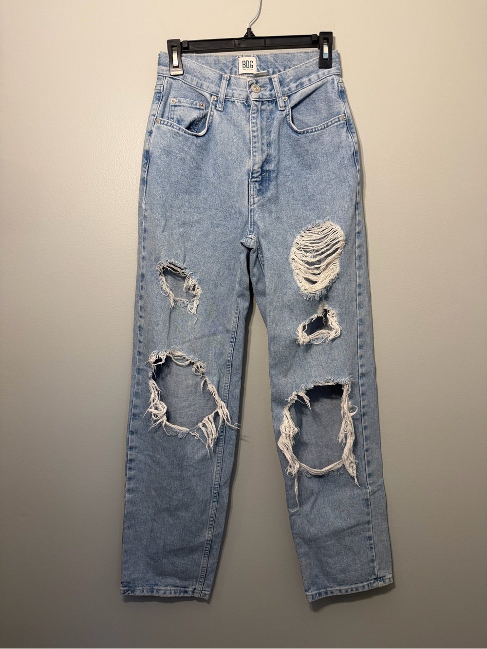 BDG Light Wash High-Rise Ripped Jeans